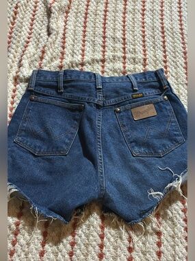 Wrangler Blue High-Rise Cutoff Denim Shorts